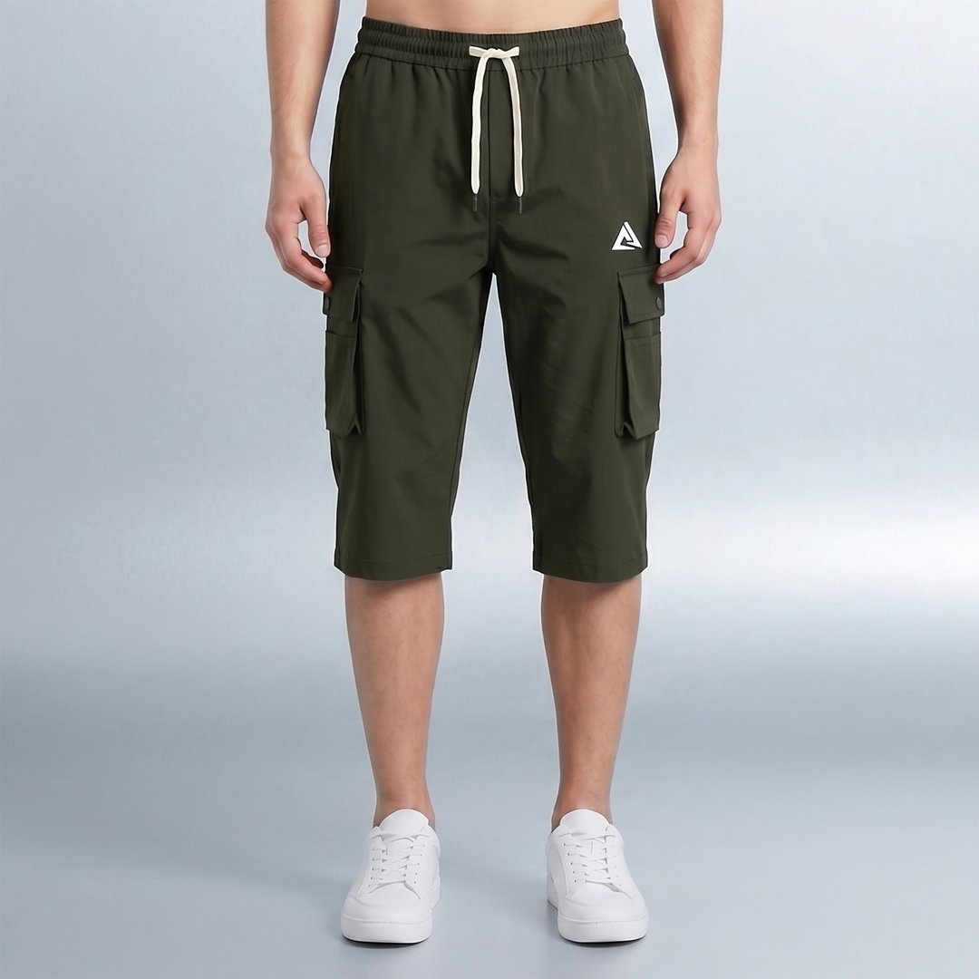 TrekPro Cargo olive green 3 Quarter Short