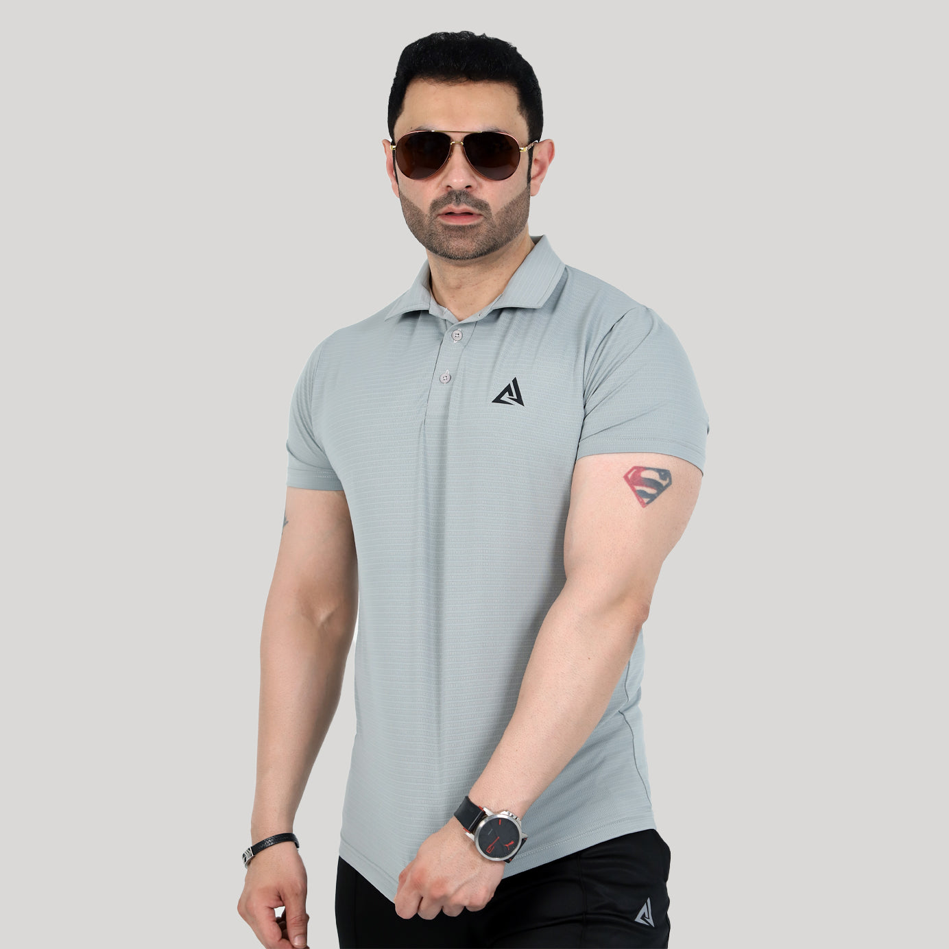 REGULAR FIT POLO SHIRT GREY