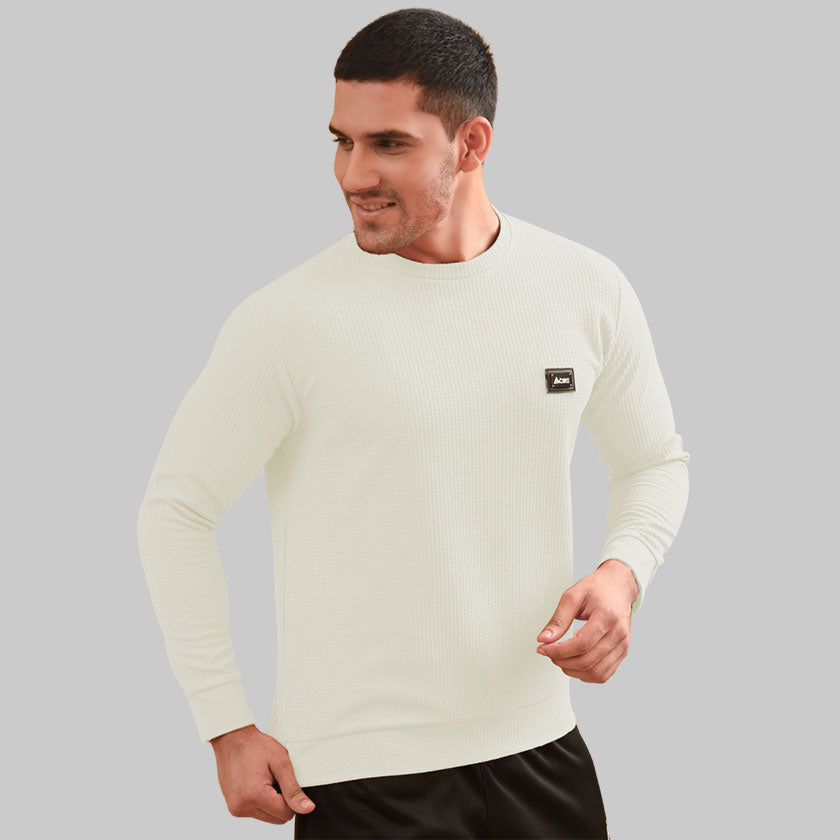 Full Saleeve Sweatshirt Off-white Crew Neck