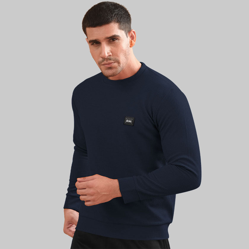 MEN NAVY SWEATSHIRT ROUND NECK