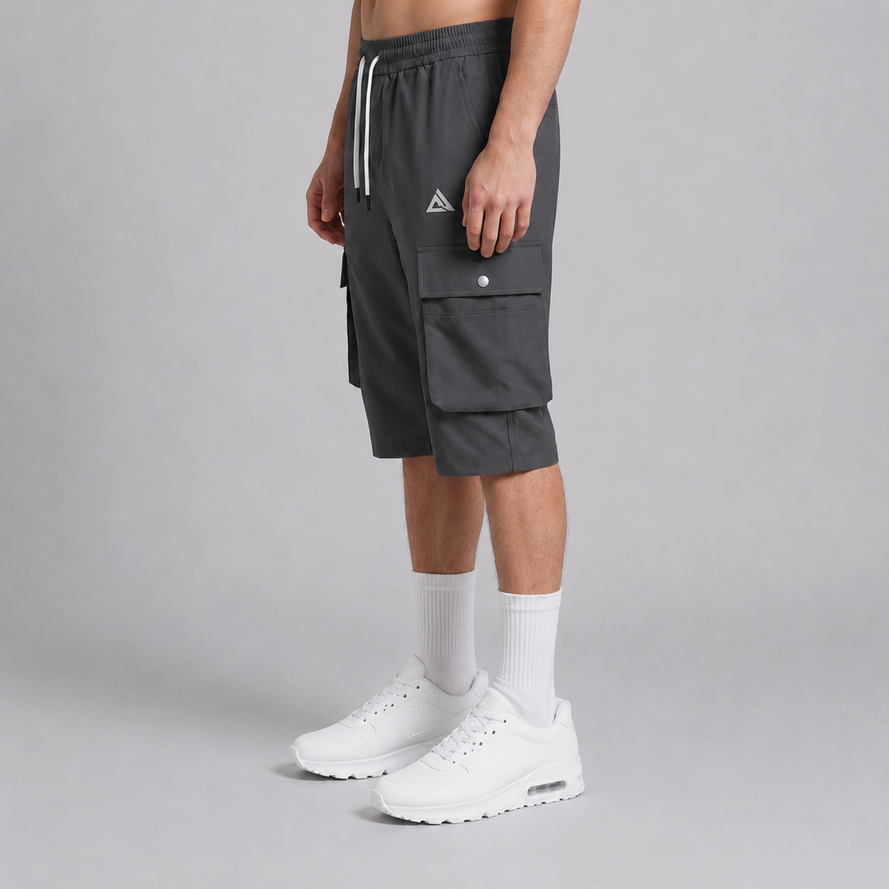 Active Dark Gray Cargo 3 Quarter Short