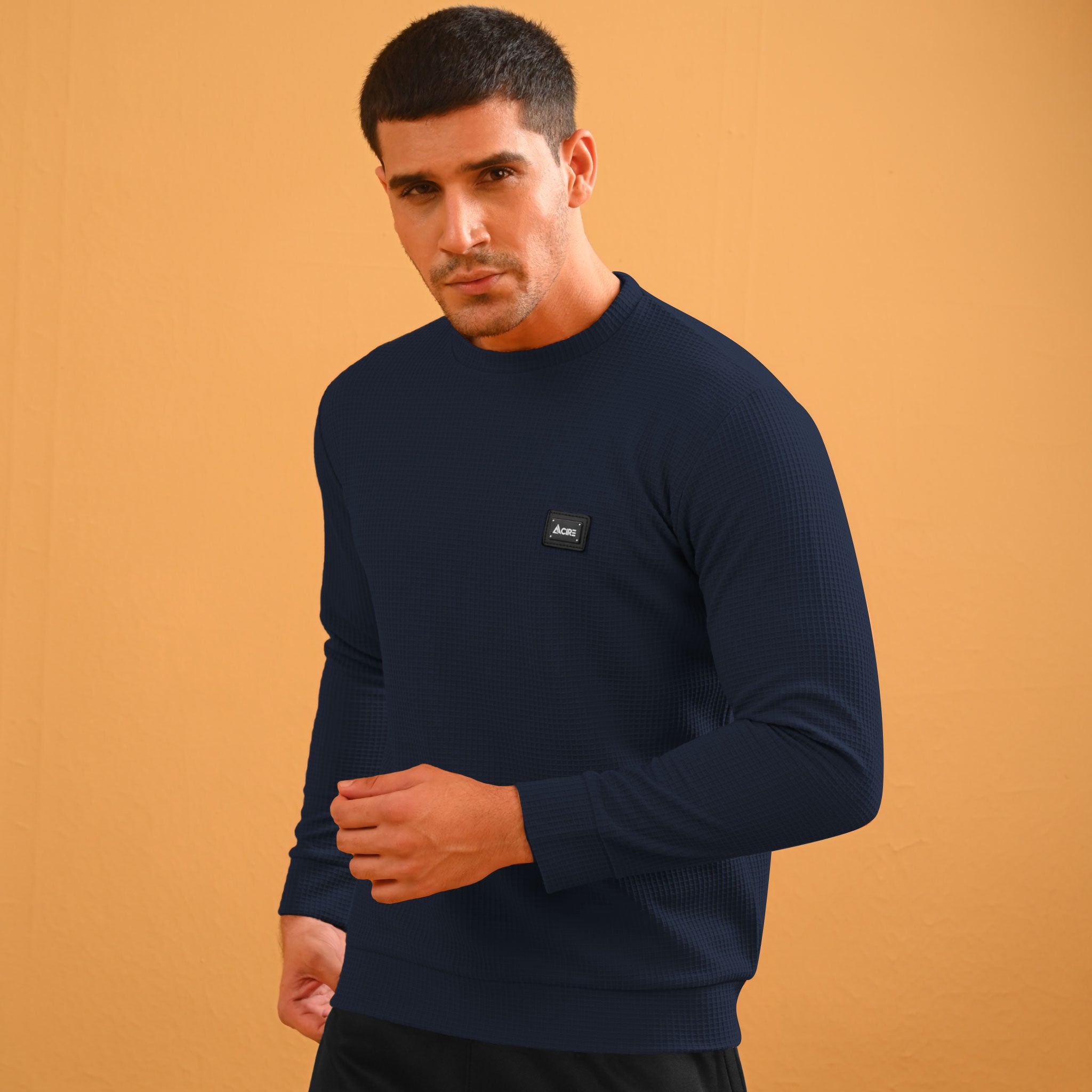 MEN NAVY SWEATSHIRT ROUND NECK