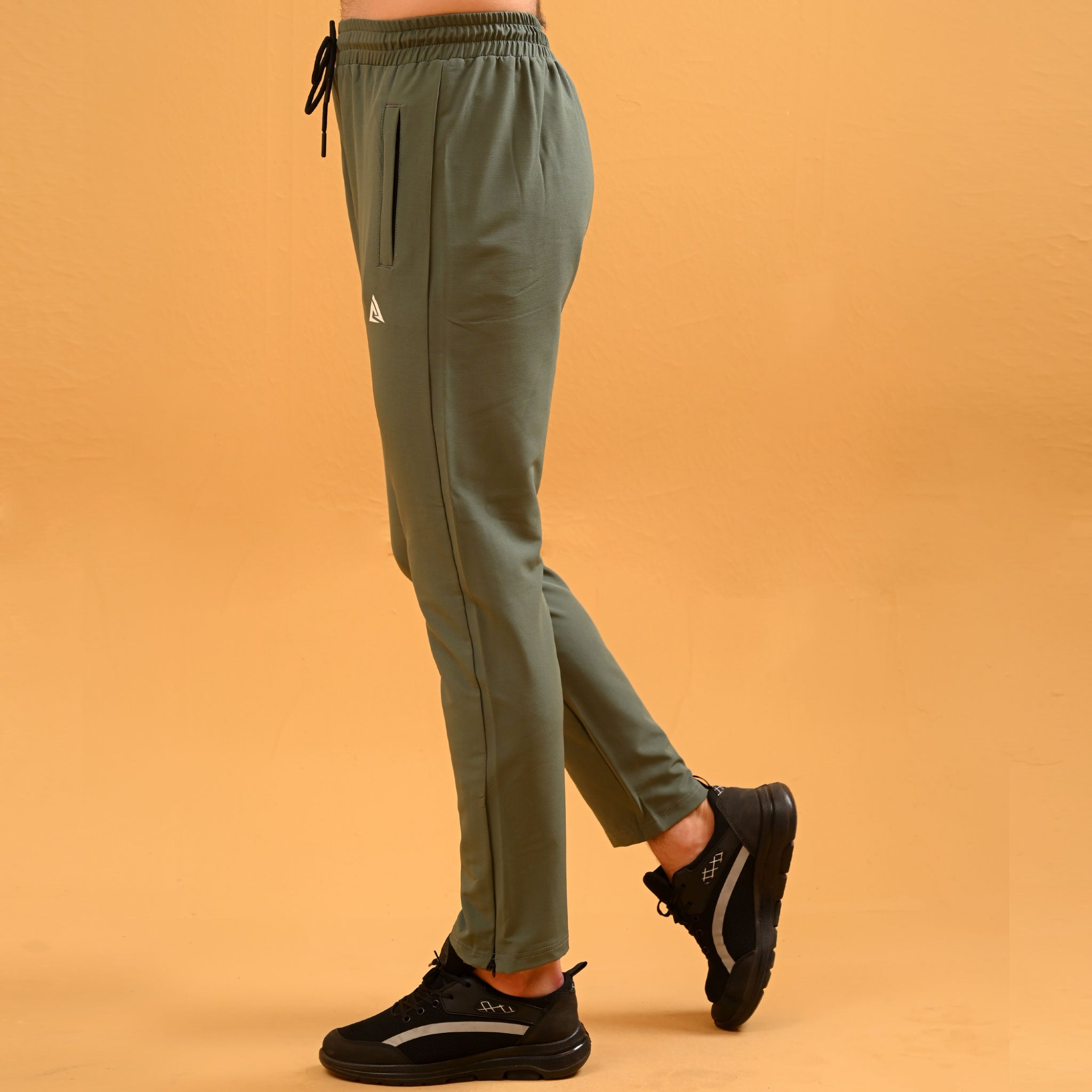GREY STRETCH WOVEN TERRY TROUSER PANT MENS