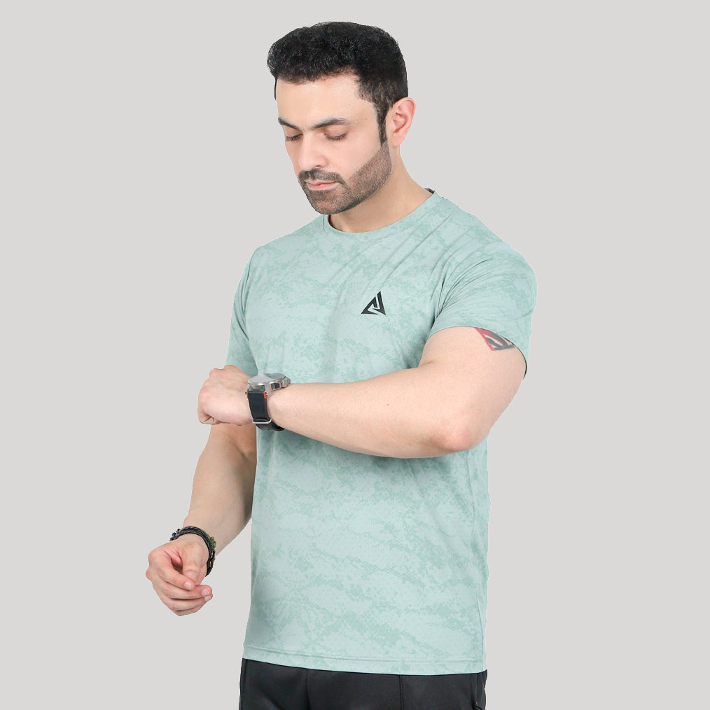 LIGHT GREEN FOURNOD PRINT DRI-FIT  T-SHIRT