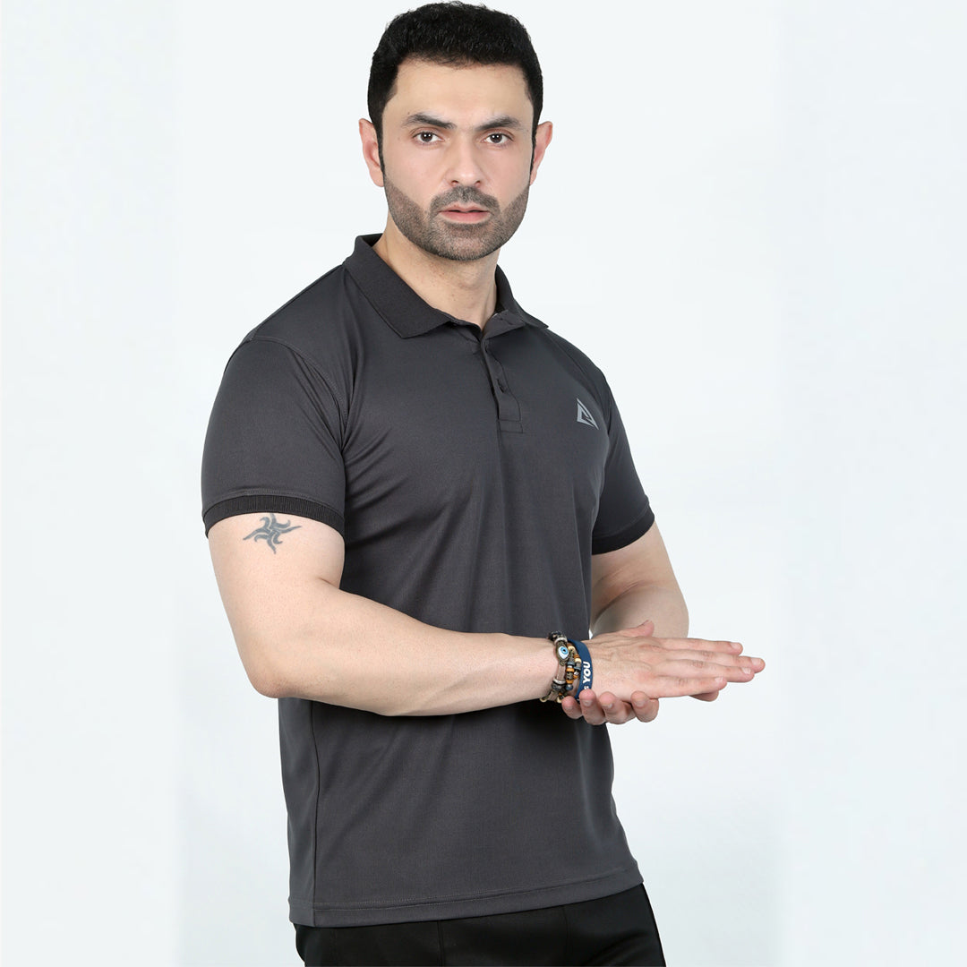 CoreX - Gymwear GREY POLO SHIRT
