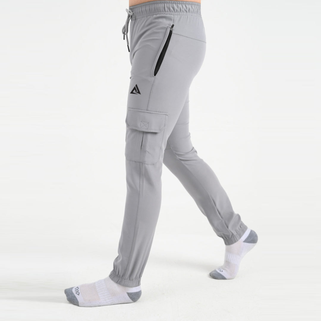 GRAY MICRO STRACH  CARGO TROUSER