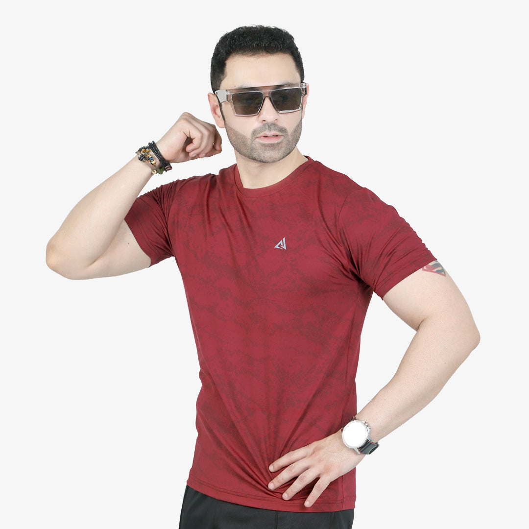 MAROON FOURNOD PRINT DRI-FIT  T-SHIRT
