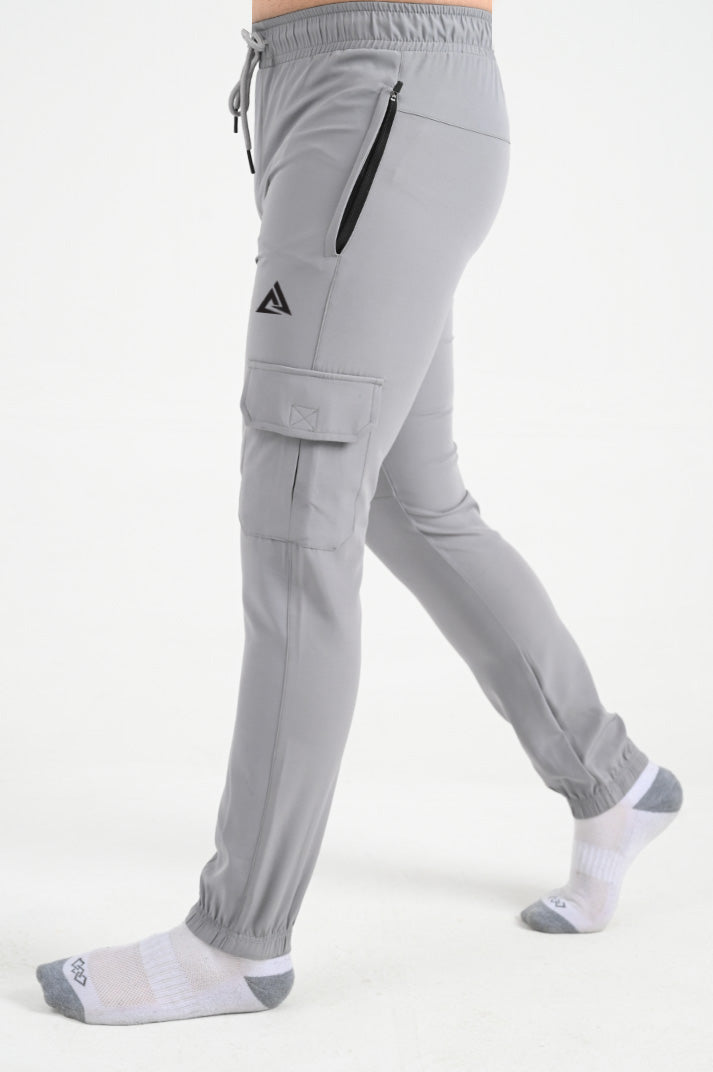 GREY MICRO STRACH POLYESTER STRETCHABLE CARGO TROUSER
