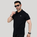 Textured Golf Polo Shirt Jet Black