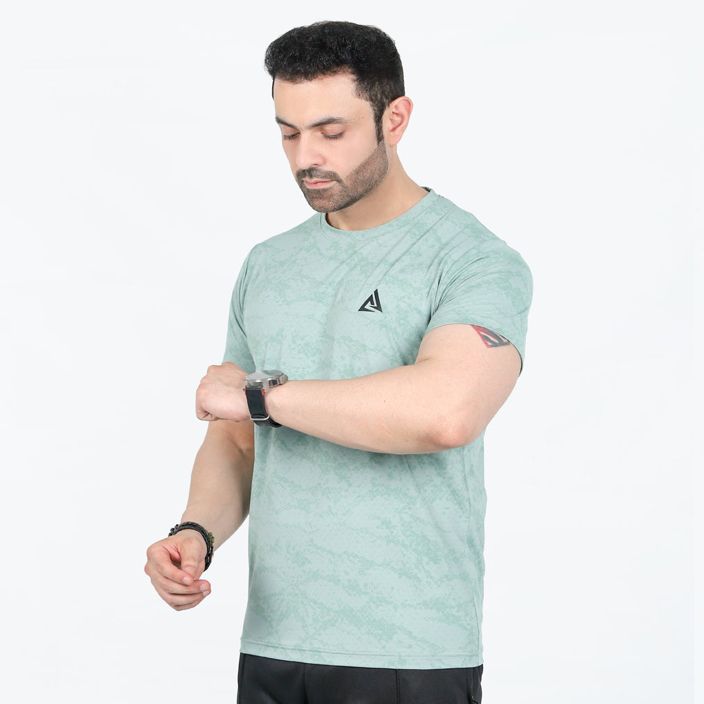 LIGHT GREEN FOURNOD PRINT DRI-FIT  T-SHIRT