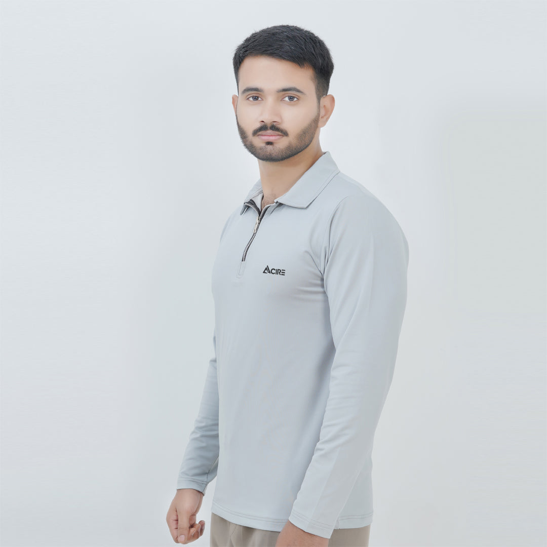Brave Soul Half Zip Full Sleeve Polo Shirt.