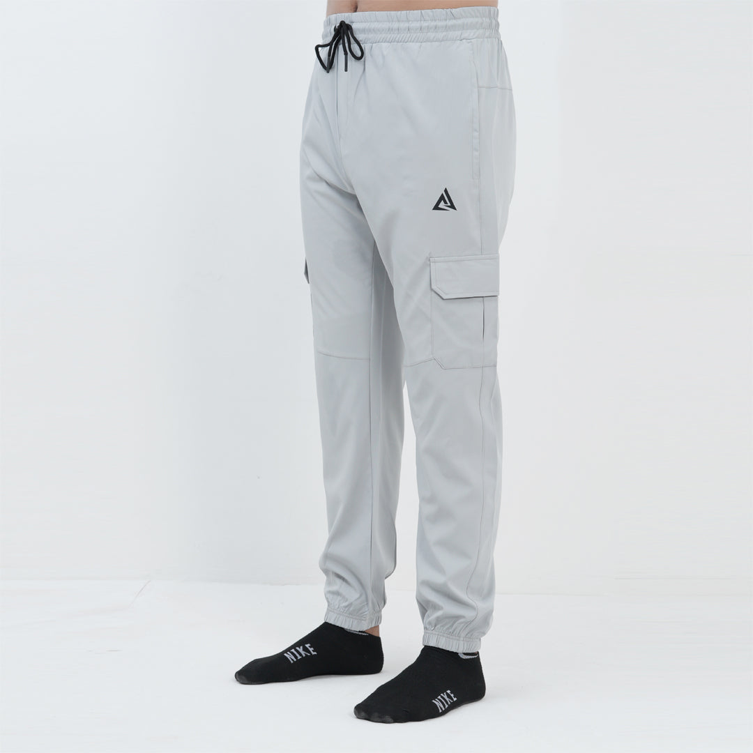 GRAY MICRO STRACH  CARGO TROUSER