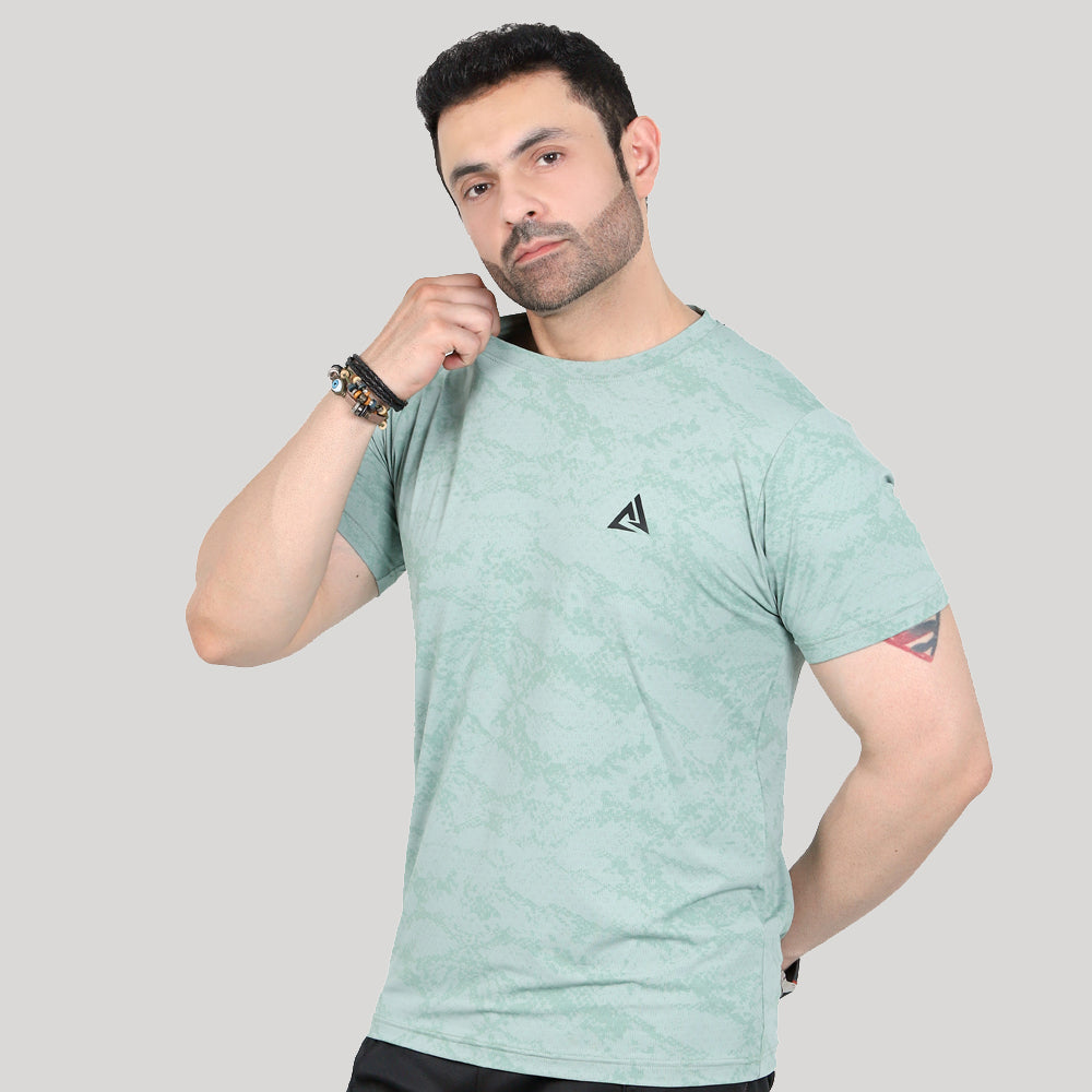 LIGHT GREEN FOURNOD PRINT DRI-FIT  T-SHIRT