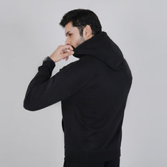 Fluffy Water-Repellent Black Hoodie