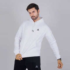 Fluffy Water-Repellent White Hoodie