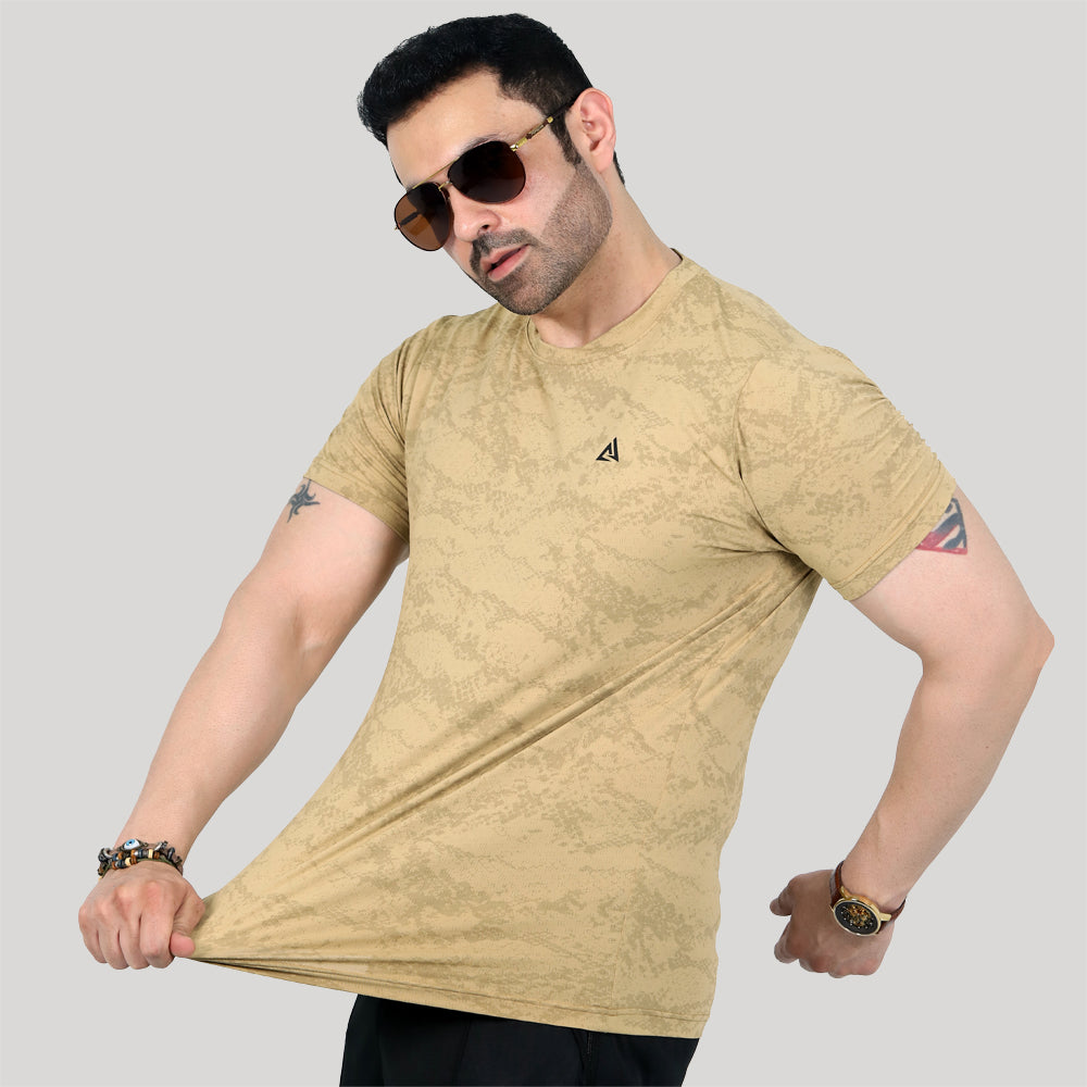 MUSTARD FOURNOD PRINT DRI-FIT  T-SHIRT