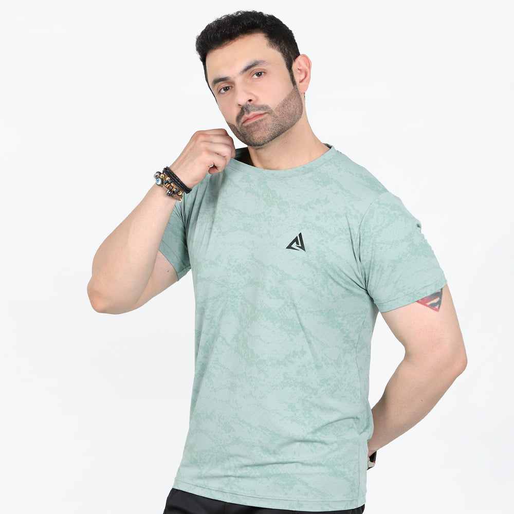 LIGHT GREEN FOURNOD PRINT DRI-FIT  T-SHIRT