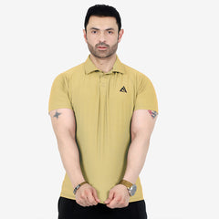 Active Dri-Fit Beige Mesh Polo Shirt