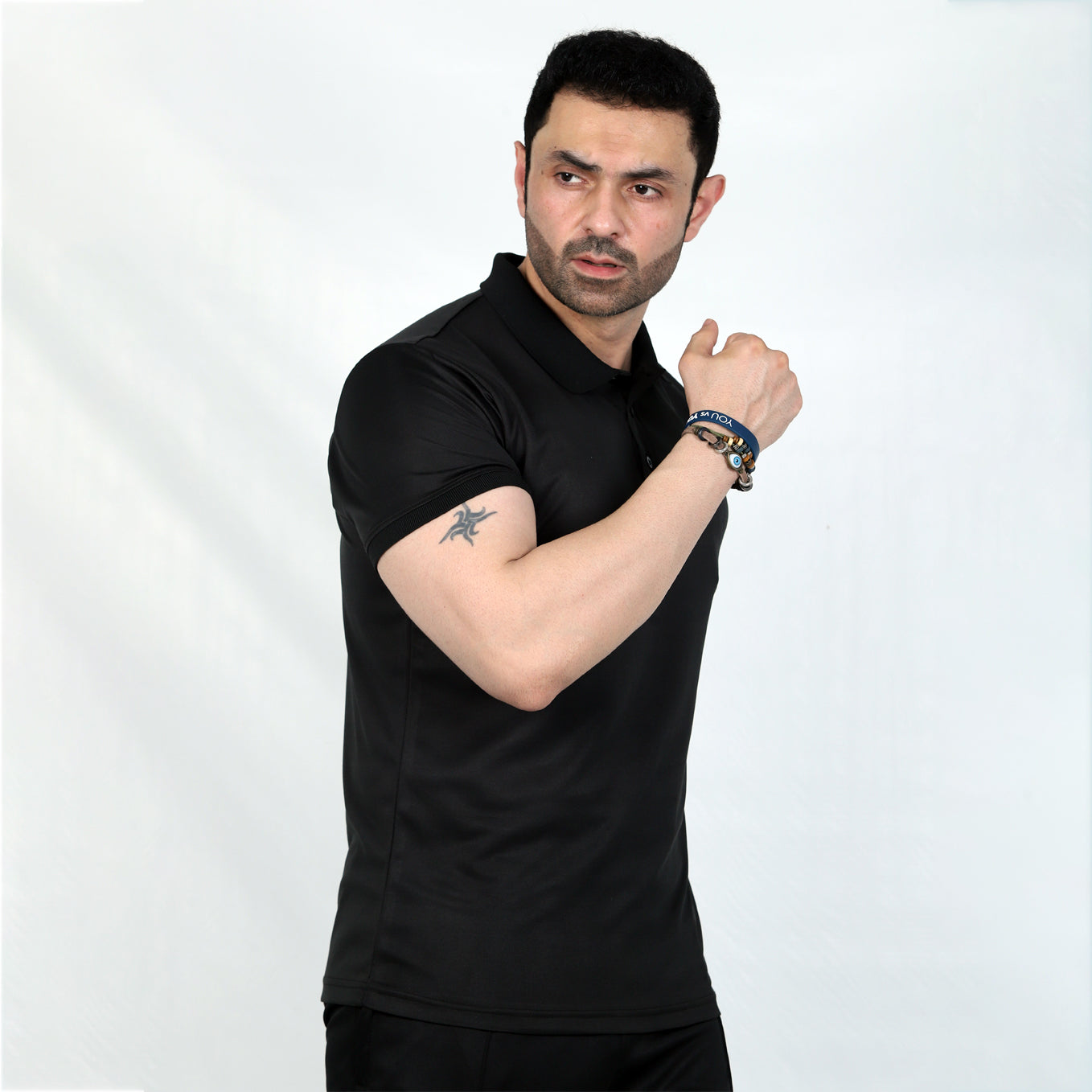 BLACK BONDLESS POLO SHIRT DRI-FIT