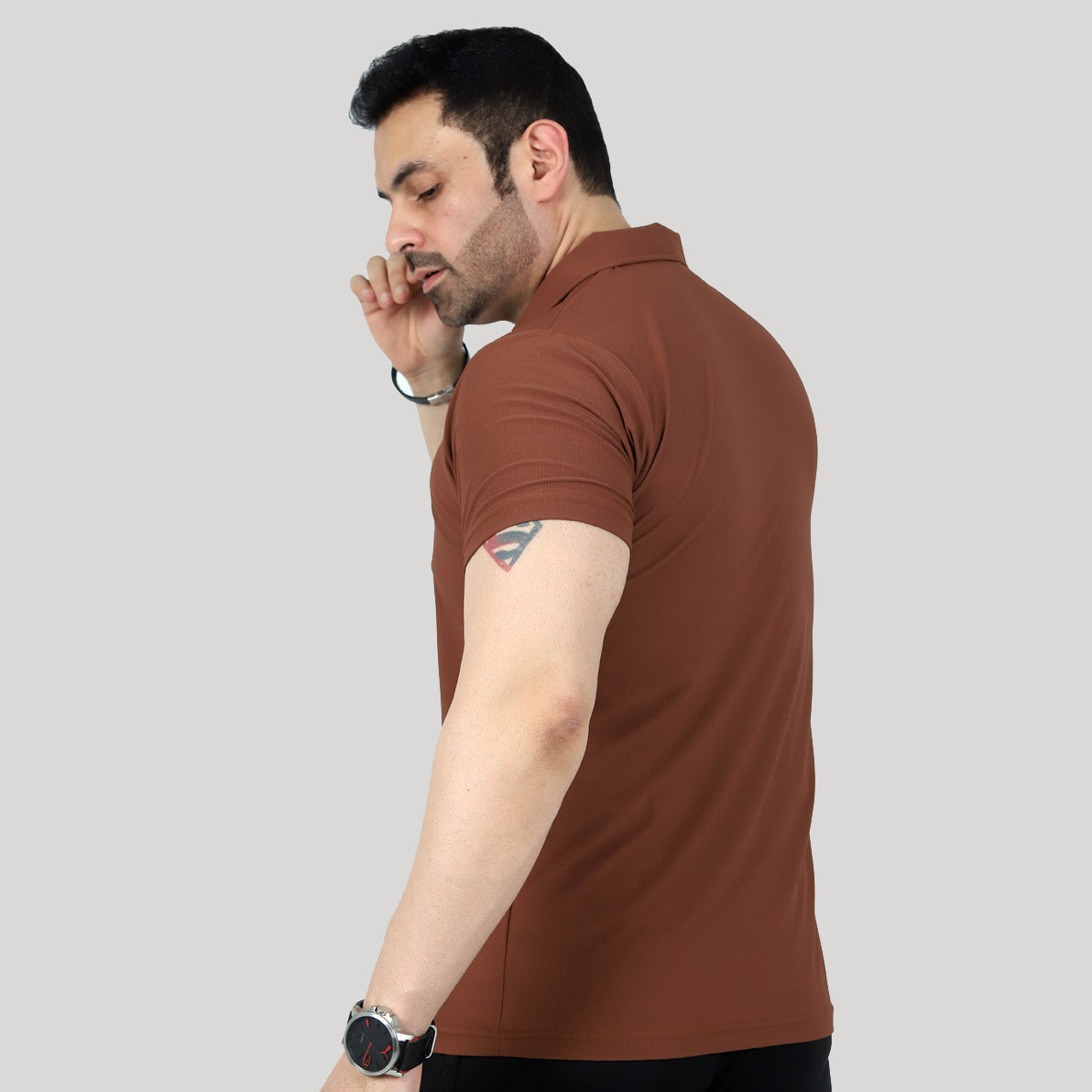 PLAN BROWN REGULAR DRI-FIT POLO SHIRT