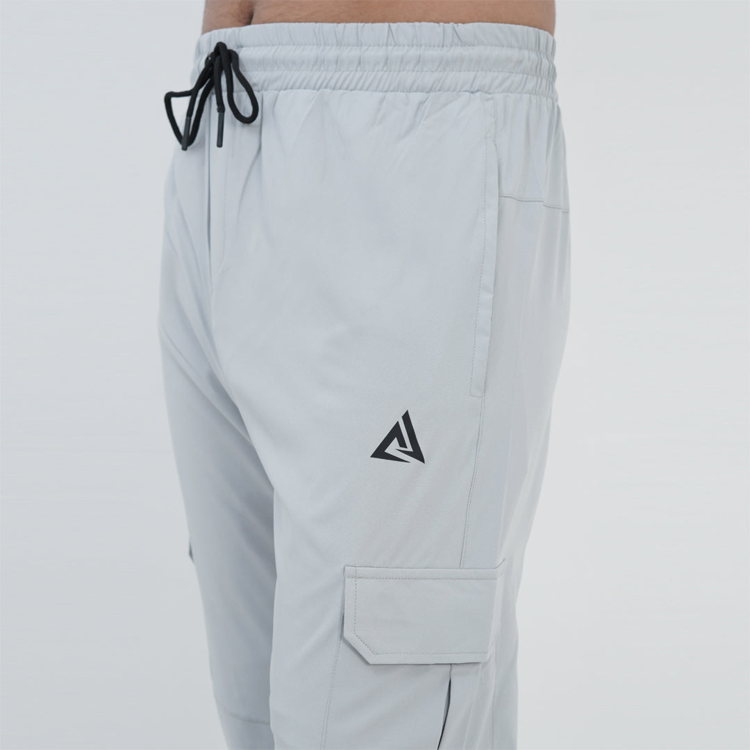 GRAY MICRO STRACH  CARGO TROUSER