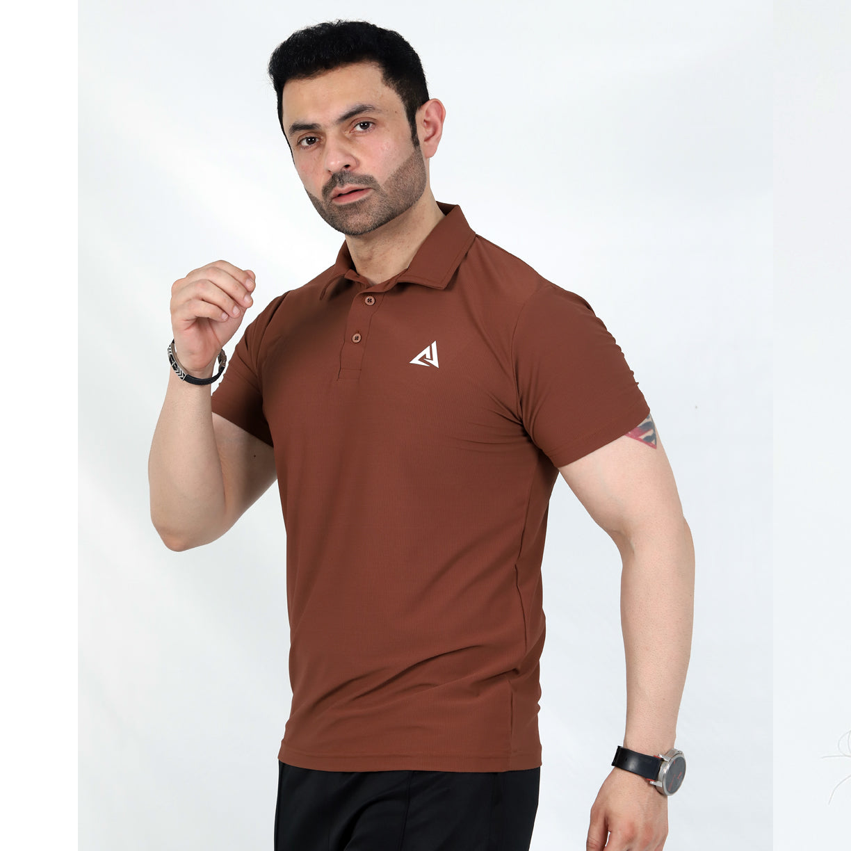 PLAN BROWN REGULAR DRI-FIT POLO SHIRT