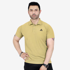Active Dri-Fit Beige Mesh Polo Shirt