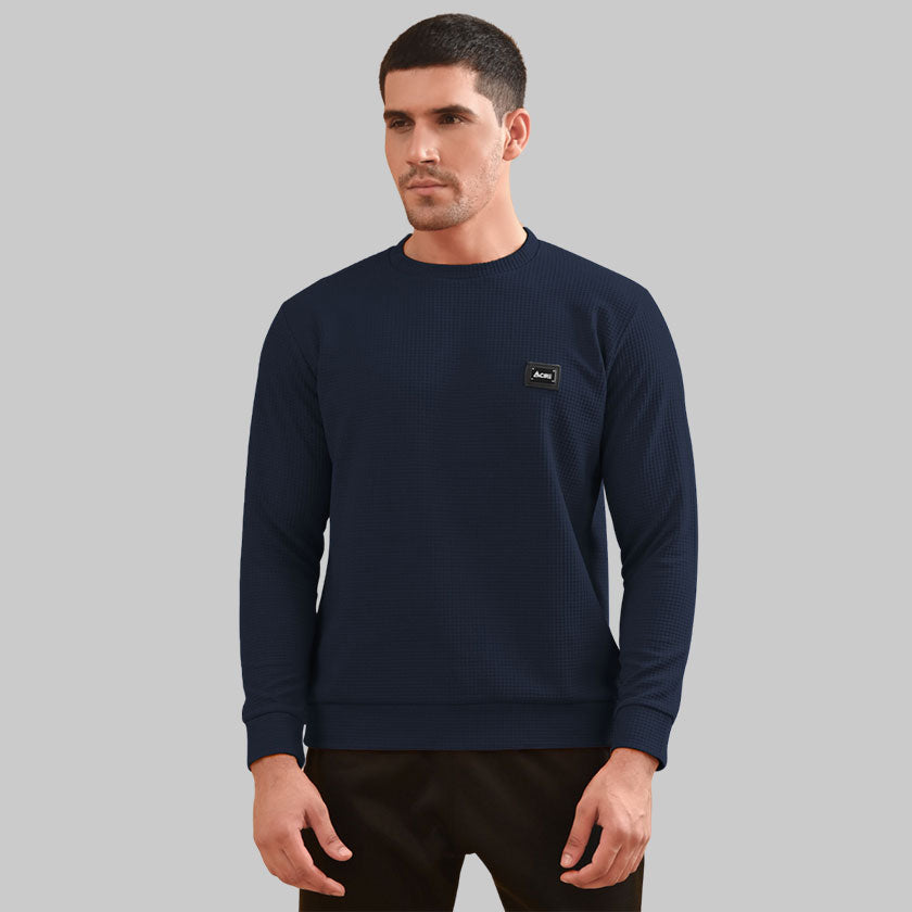 MEN NAVY SWEATSHIRT ROUND NECK