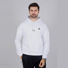 Fluffy Water-Repellent White Hoodie