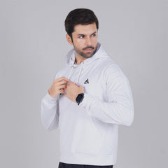 Fluffy Water-Repellent White Hoodie