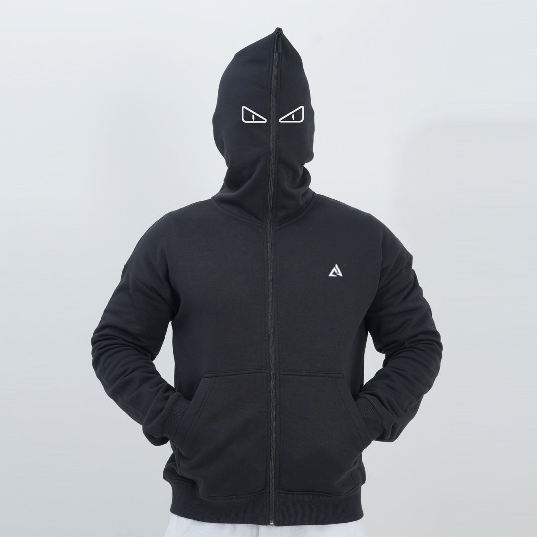 Black Crinkle Vollota Hoddy.