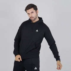 Fluffy Water-Repellent Black Hoodie