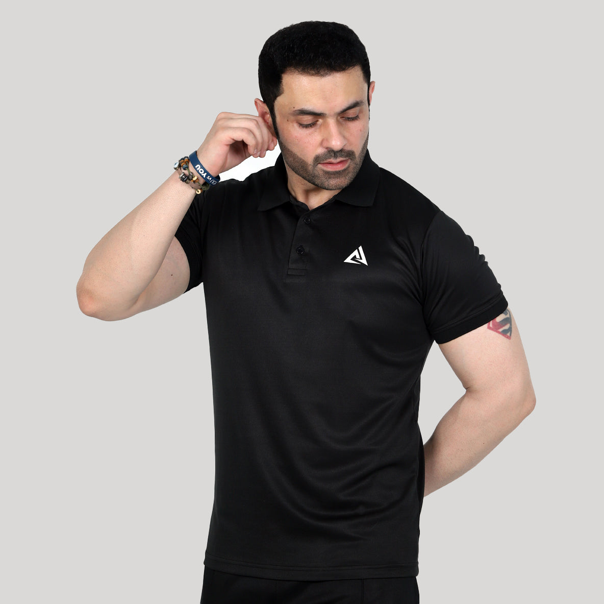 BLACK BONDLESS POLO SHIRT DRI-FIT