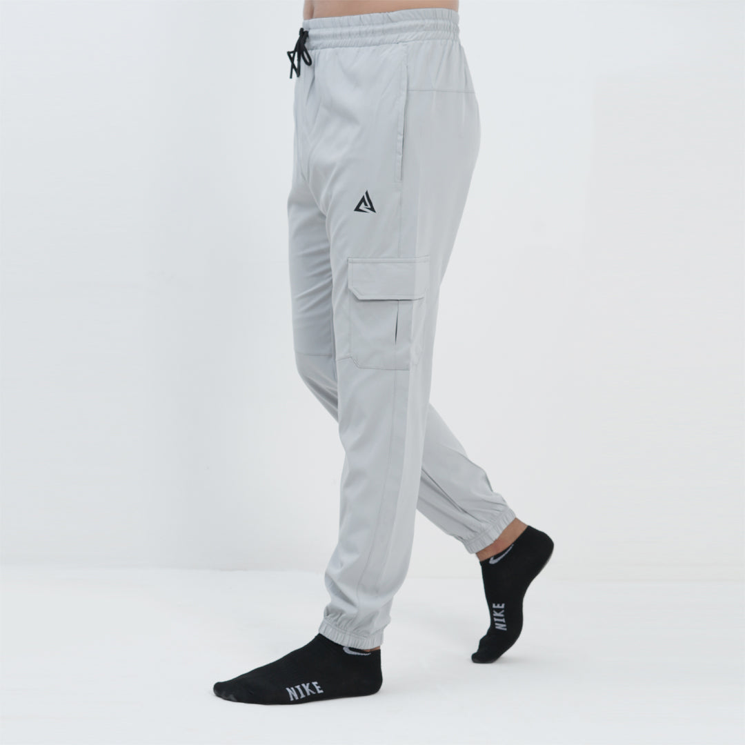 GRAY MICRO STRACH  CARGO TROUSER