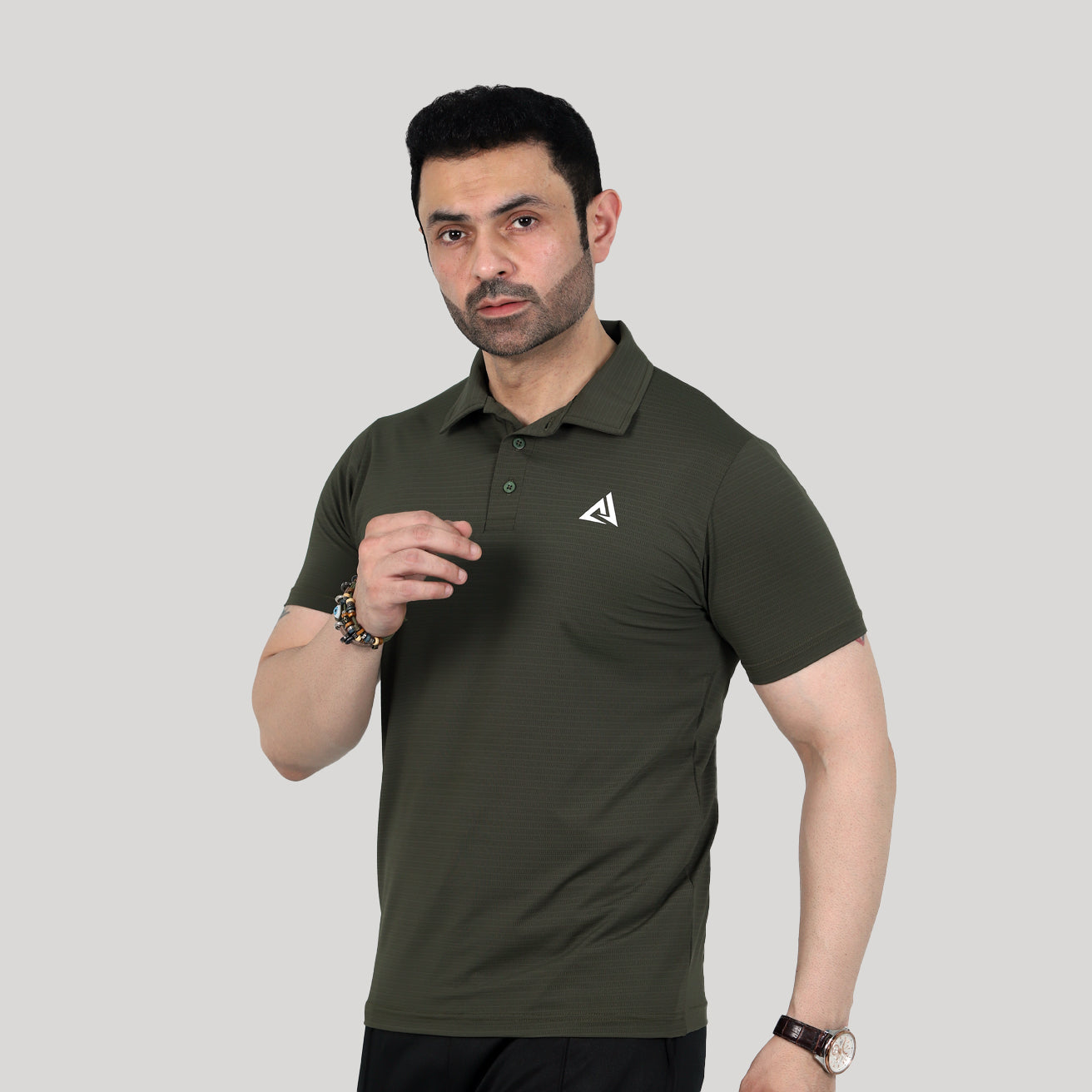 REGULAR FIT POLO SHIRT IN OLIVE GREEN