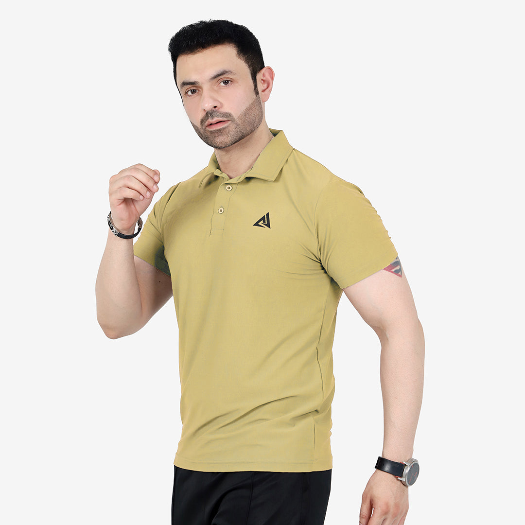 Active Dri-Fit Beige Mesh Polo Shirt