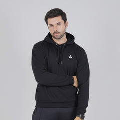 Fluffy Water-Repellent Black Hoodie