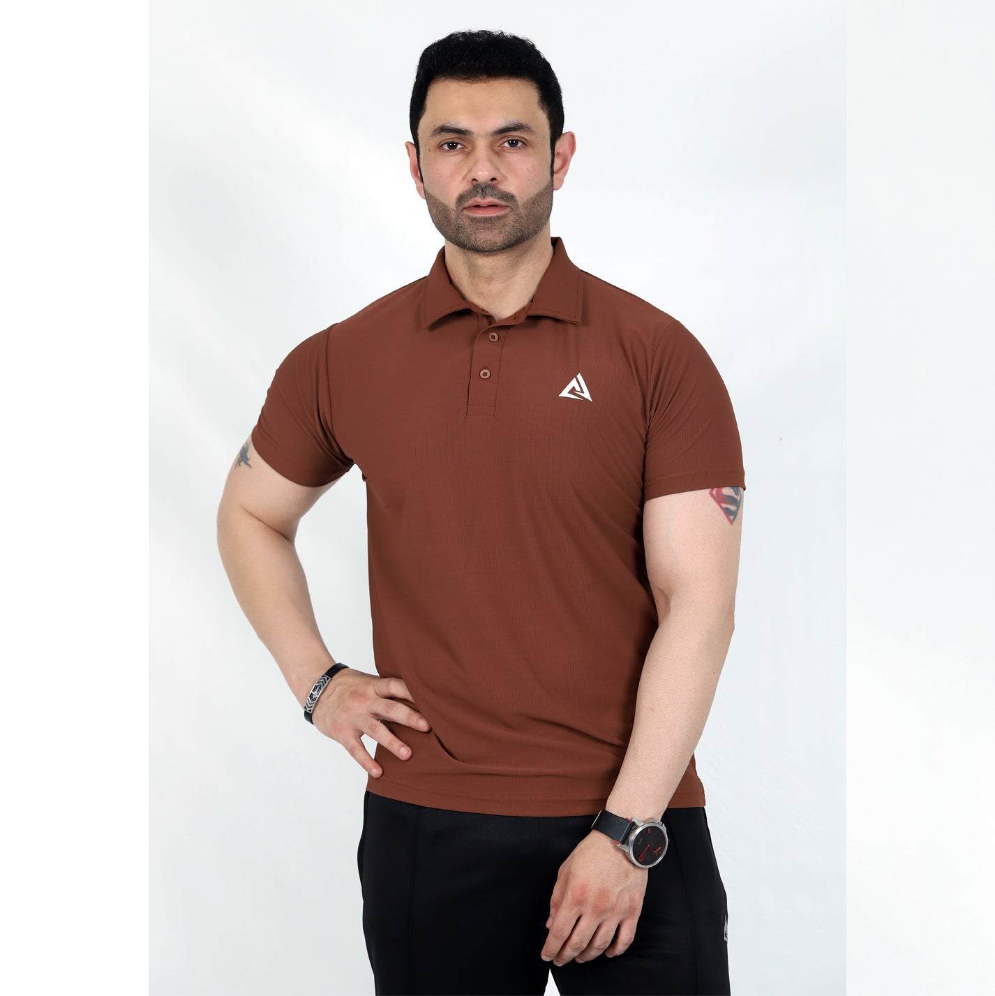 PLAN BROWN REGULAR DRI-FIT POLO SHIRT