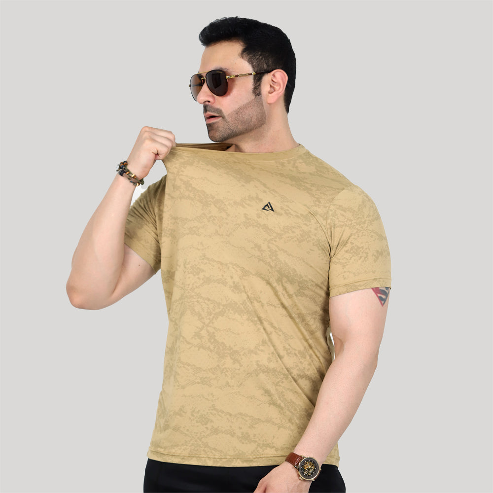 MUSTARD FOURNOD PRINT DRI-FIT  T-SHIRT