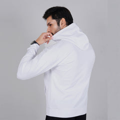 Fluffy Water-Repellent White Hoodie