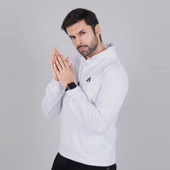 Fluffy Water-Repellent White Hoodie
