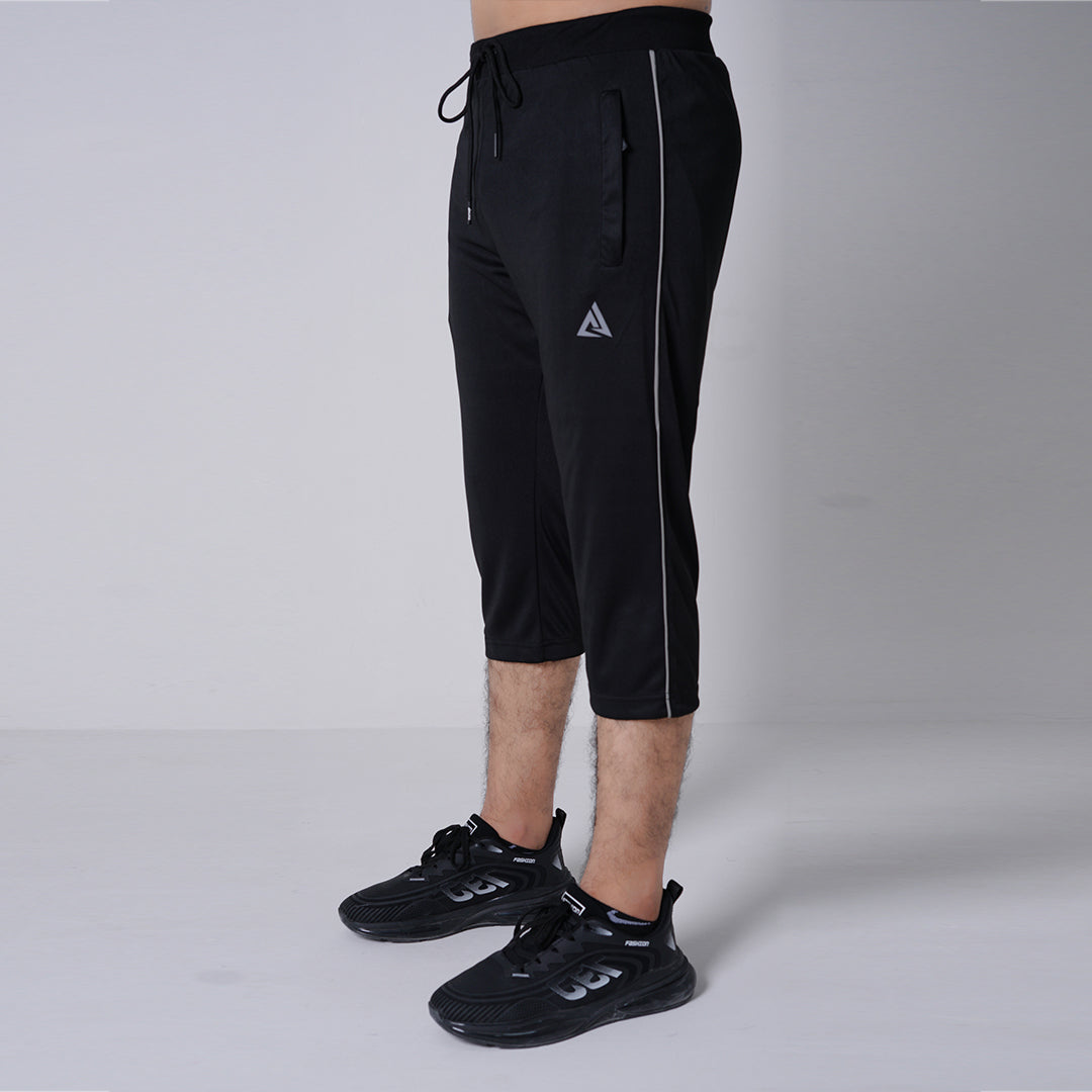 COMFY STRETCHY 3-Quarter Short ACTIVE/GYM BOTTOMS WITH Gray LINE