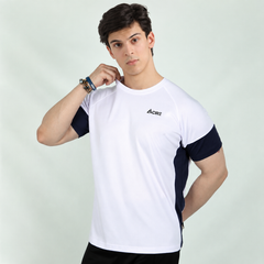 Fidora Mesh White O-Neck Dri-Fit T-Shirt