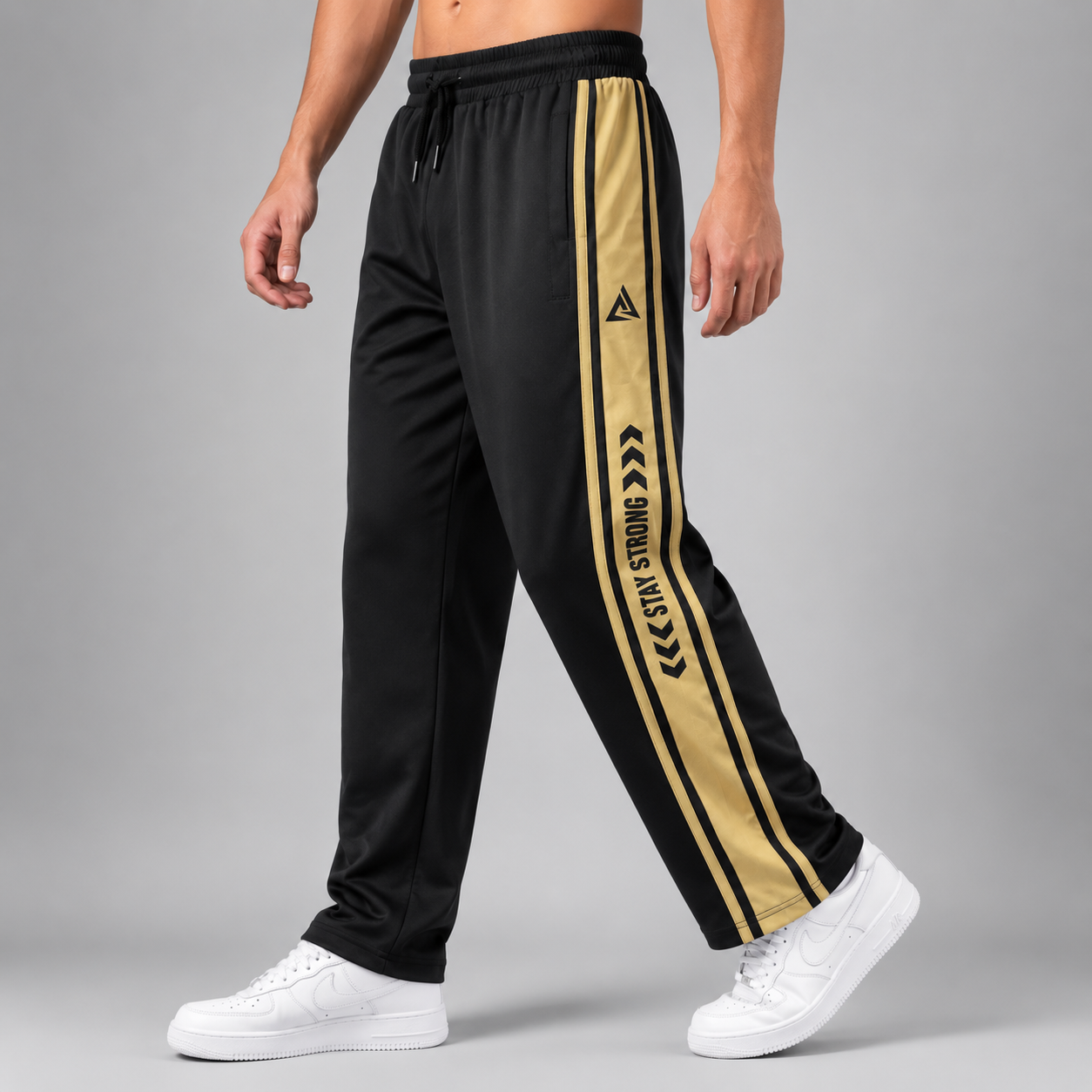 Stripe Micro Mens  Imported Black Trouser