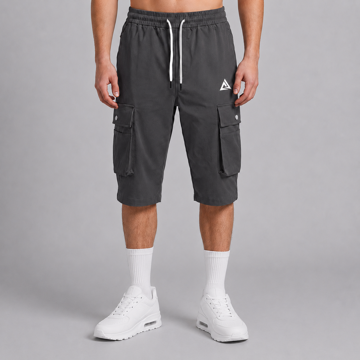 Active Dark Gray Cargo 3 Quarter Short