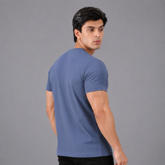 Storm Blue Textured T-Shirt