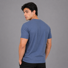 Storm Blue Textured T-Shirt