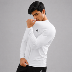 Men's Full Sleeve Ball-Mesh Dri-Fit T-Shirt White