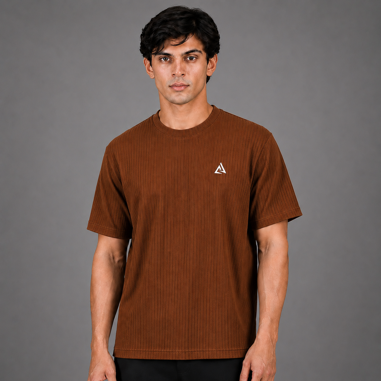 Saddle Brown Textured T-Shirt