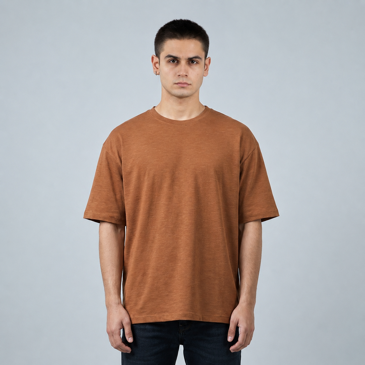 Metro Loose Fit Brown Baggy Shirt